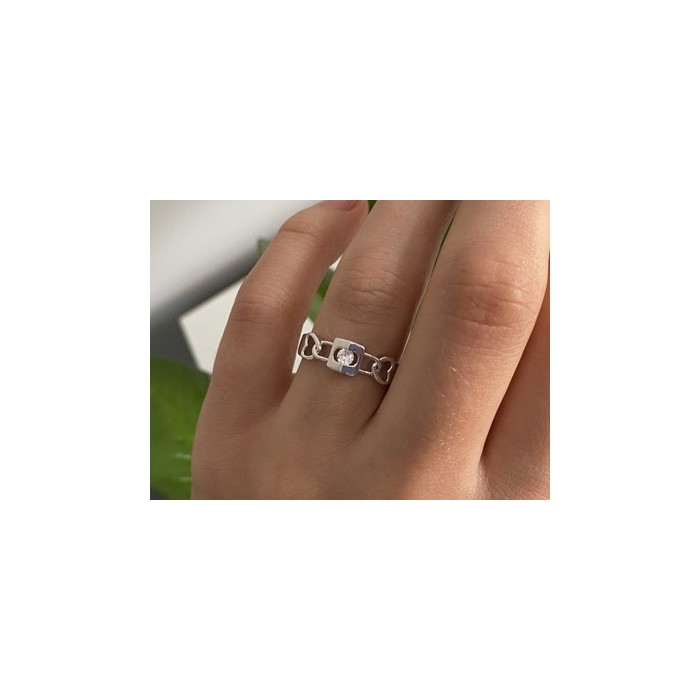 925 Sterling Silver CZ Ring Size 8