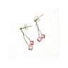 925 Sterling Silver Pink CZ Earrings