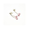 925 Sterling Silver Pink CZ Earrings