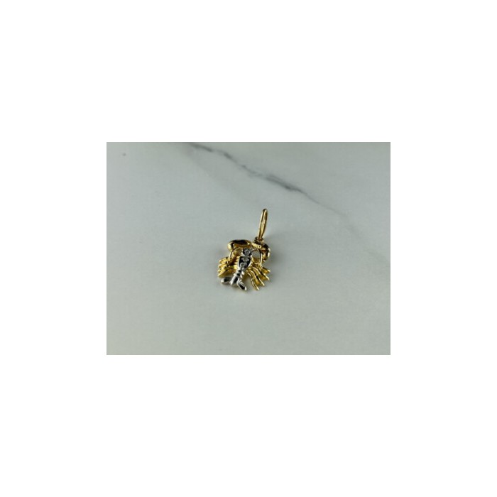 14K YELLOW & WHITE GOLD CANCER PENDANT