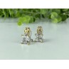 925 STERLING SILVER GOLD PLATED WHITE TOURMALINE (ACHROITE) EARRINGS