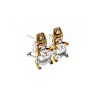 925 STERLING SILVER GOLD PLATED WHITE TOURMALINE (ACHROITE) EARRINGS