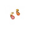 14K YELLOW GOLD PINK QUARTZ EARRINGS
