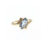 10K YELLOW GOLD TOPAZ & DIAMONDS RING SIZE 6.5