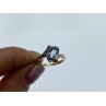 10K YELLOW GOLD TOPAZ & DIAMONDS RING SIZE 6.5