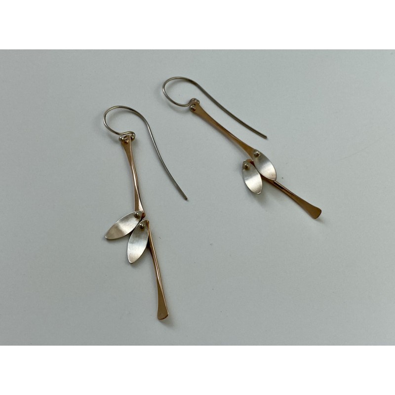 925 Sterling Silver Copper Plated Original Disign Earrings Usa