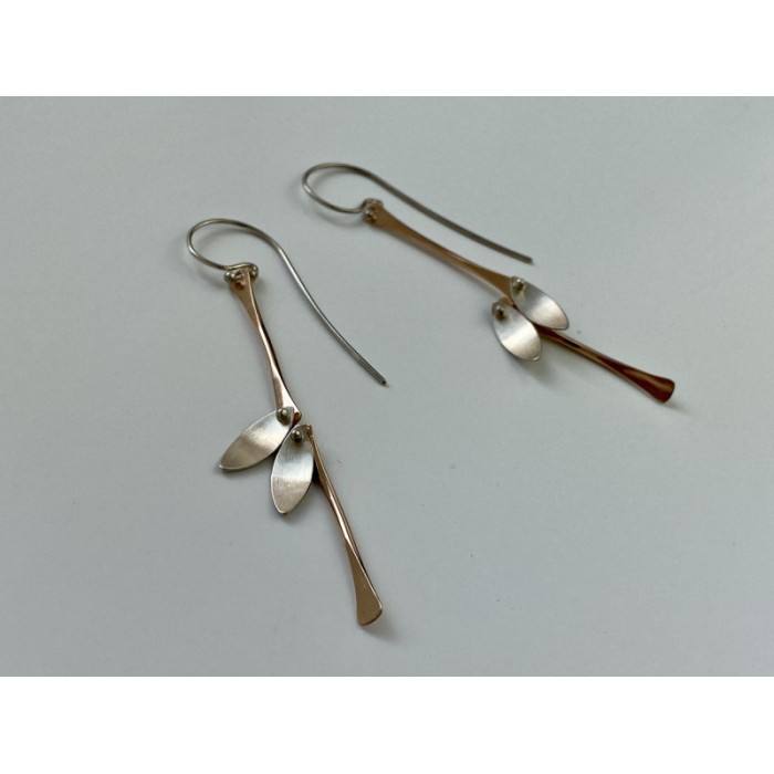 925 Sterling Silver Copper Plated Original Disign Earrings Usa