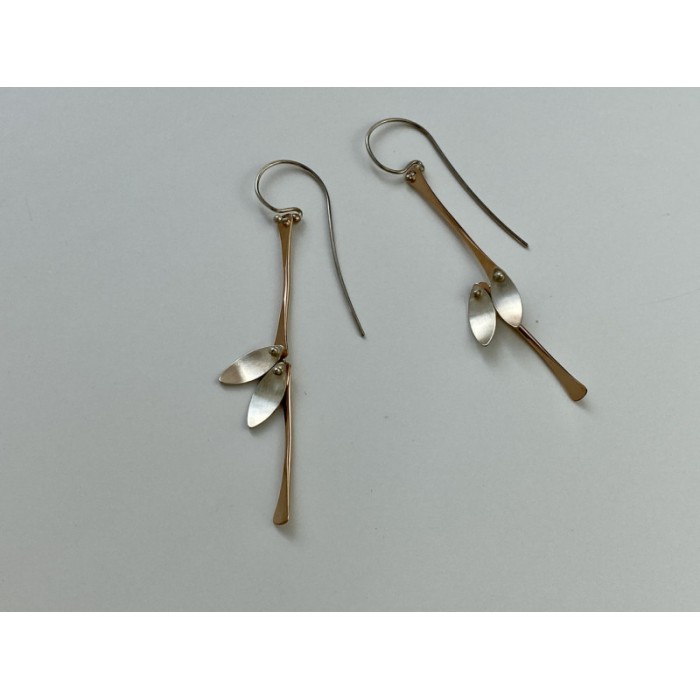 925 Sterling Silver Copper Plated Original Disign Earrings Usa