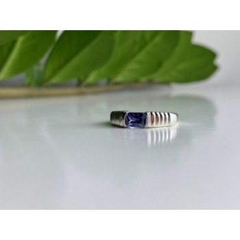 925 Sterling Silver Purple CZ Ring Size 6.5