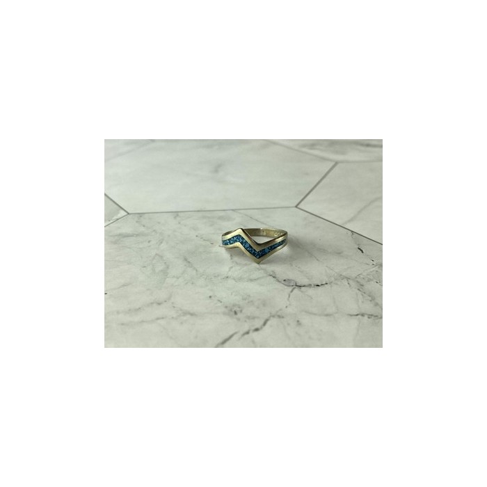 Vintage 925 Sterling Silver Malachite Mosaic Ring Size 6