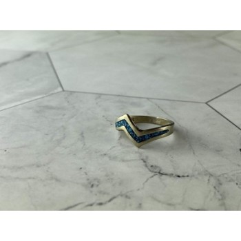 Vintage 925 Sterling Silver Malachite Mosaic Ring Size 6