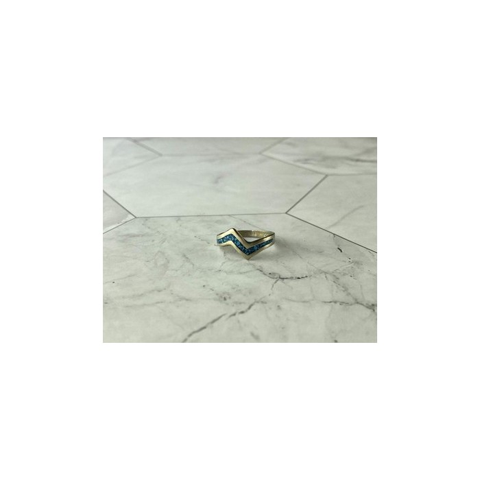 Vintage 925 Sterling Silver Malachite Mosaic Ring Size 6