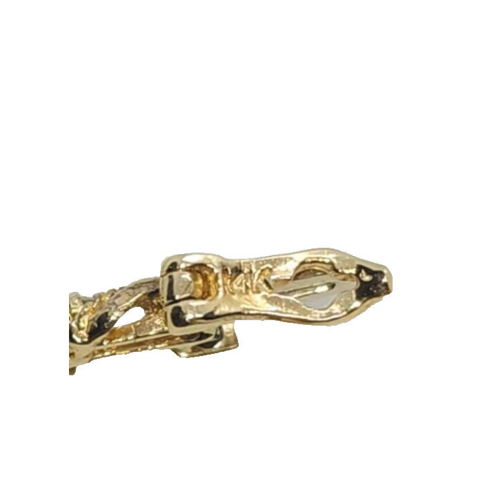 14K YELLOW GOLD ELEGANT BRACELET DIAMONDS LENGTH 7 inch