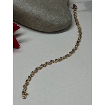 14K YELLOW GOLD ELEGANT BRACELET DIAMONDS LENGTH 7 inch