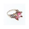 925 Sterling Silver Pink CZ Ring Size 8
