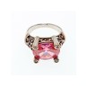 925 Sterling Silver Pink CZ Ring Size 8