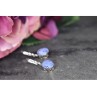 925 Sterling Silver Purple Agate Earrings