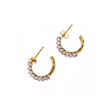 14K YELLOW GOLD CZ SHINE EARRINGS