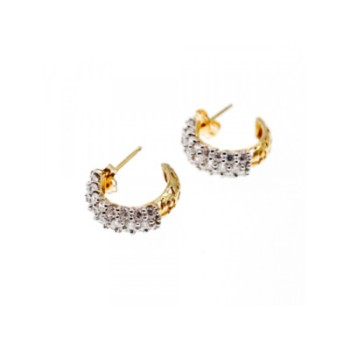 14K YELLOW GOLD CZ SHINE EARRINGS