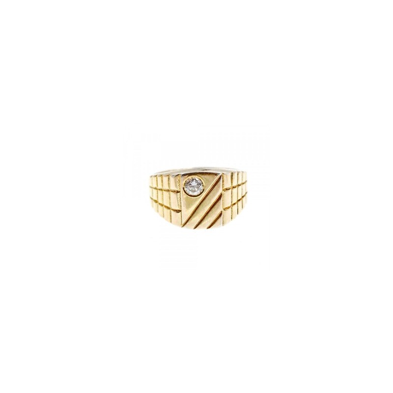 925 STERLING SILVER GOLD PLATED CZ MEN'S RING SIZE 12