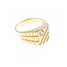 925 STERLING SILVER GOLD PLATED CZ MEN'S RING SIZE 12