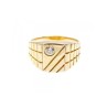 925 STERLING SILVER GOLD PLATED CZ MEN'S RING SIZE 12