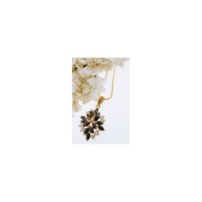 925 STERLING SILVER GOLD PLATED SAPPFIRES 