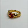 925 Sterling Silver Gold Plated Hessonite Ring Size 7