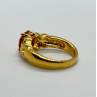 925 Sterling Silver Gold Plated Hessonite Ring Size 7