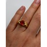 925 Sterling Silver Gold Plated Hessonite Ring Size 7