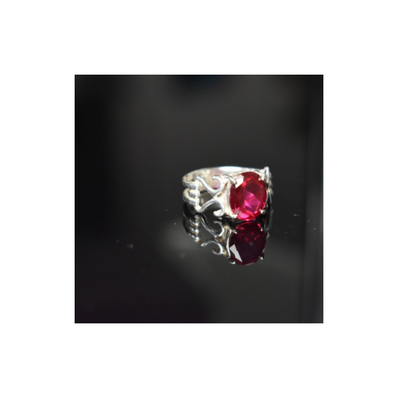 925 Sterling Silver Pink Topaz Ring Size 7