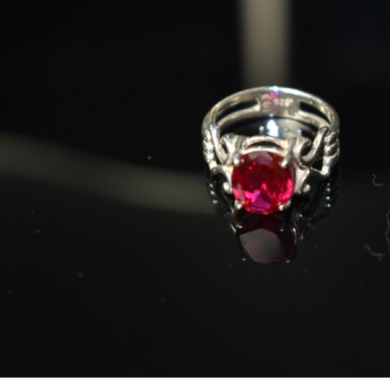 925 Sterling Silver Pink Topaz Ring Size 7