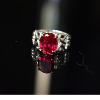 925 Sterling Silver Pink Topaz Ring Size 7