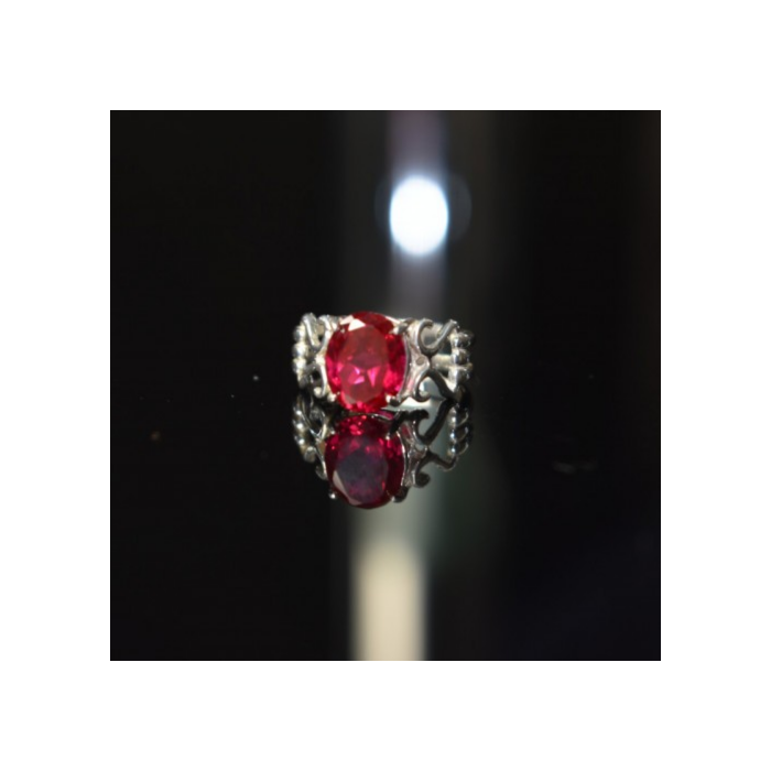 925 Sterling Silver Pink Topaz Ring Size 7