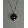 925 Sterling Silver Amethyst Flower Necklace Length 20 Inch