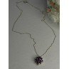925 Sterling Silver Amethyst Flower Necklace Length 20 Inch