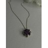 925 Sterling Silver Amethyst Flower Necklace Length 20 Inch