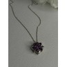 925 Sterling Silver Amethyst Flower Necklace Length 20 Inch