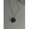 925 Sterling Silver Amethyst Flower Necklace Length 20 Inch