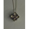 925 Sterling Silver Amethyst Flower Necklace Length 20 Inch