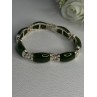 925 Sterling Silver Green Nephrite Bracelet Length 7.5