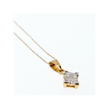 10/14 YELLOW GOLD WHITE SAPPHIRE CHAIN WITH PENDANT