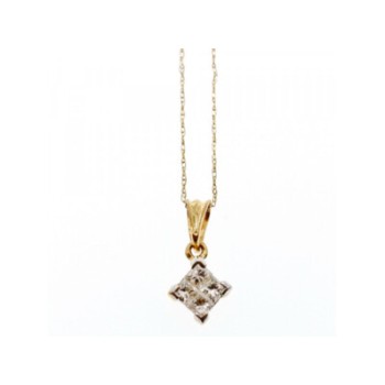 10/14 YELLOW GOLD WHITE SAPPHIRE CHAIN WITH PENDANT