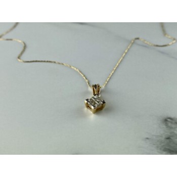 10/14 YELLOW GOLD WHITE SAPPHIRE CHAIN WITH PENDANT
