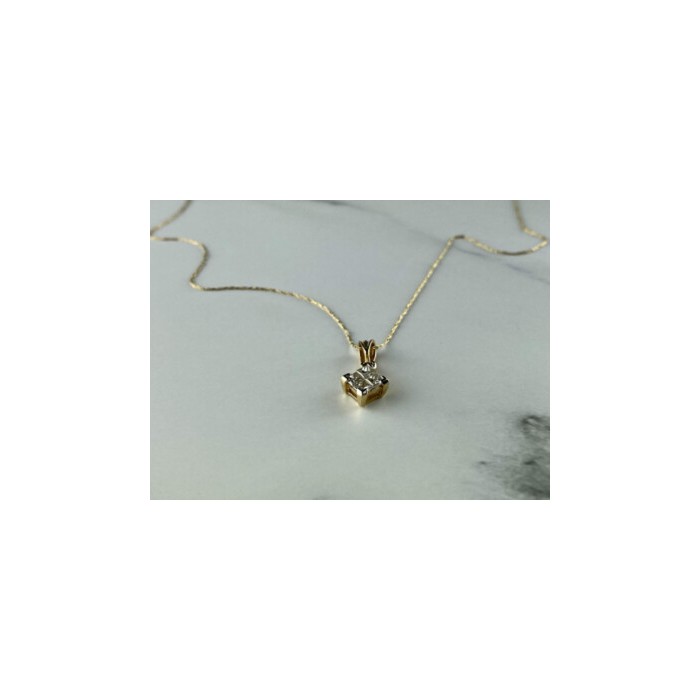 10/14 YELLOW GOLD WHITE SAPPHIRE CHAIN WITH PENDANT