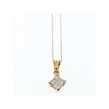 10/14 YELLOW GOLD WHITE SAPPHIRE CHAIN WITH PENDANT