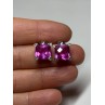925 Sterling Silver Pink Topaz Earrings Length 0.5 Inch