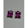 925 Sterling Silver Pink Topaz Earrings Length 0.5 Inch