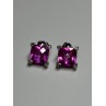 925 Sterling Silver Pink Topaz Earrings Length 0.5 Inch