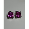 925 Sterling Silver Pink Topaz Earrings Length 0.5 Inch